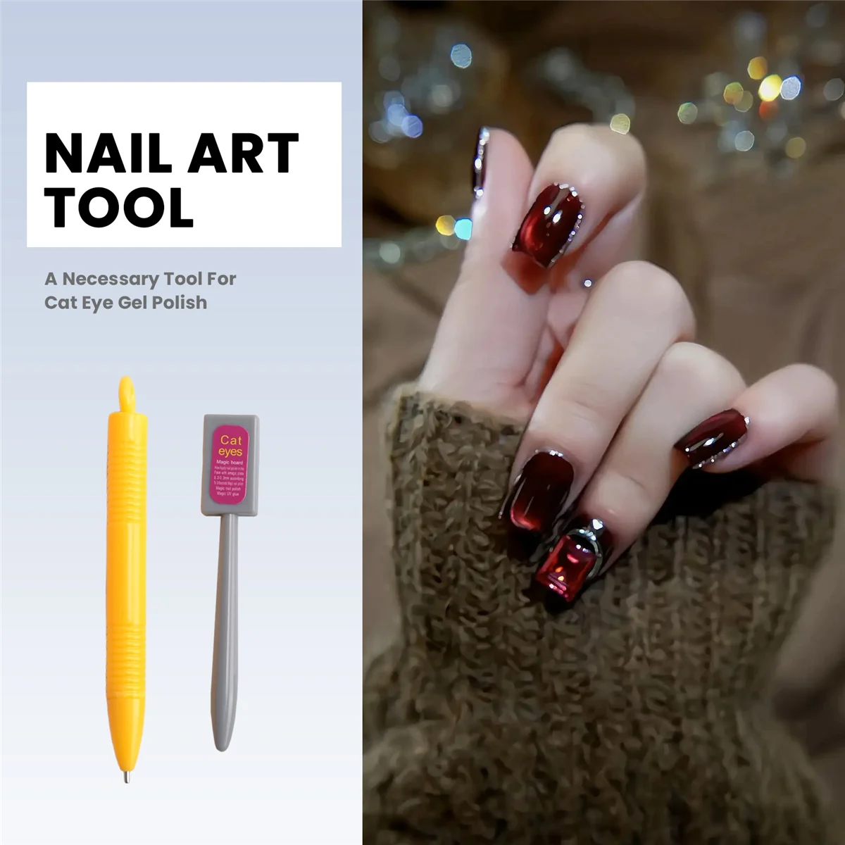 AAAL 11pcs/set Nail Art Tool Magnet Pen for DIY Magic 3D Magnetic Cats Eyes Polish UV Gel Polish