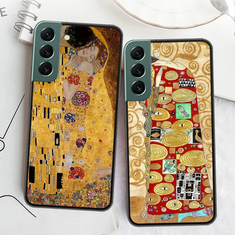 Kiss by Gustav Klimt Desig Phone Case For Samsung Galaxy A12 A22 A32 A42 A52 A72 A54 A34 A24 A14 A73 A53 A33 A23 A13 5G F52 F62