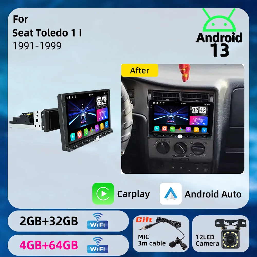 Car Multimedia 1din Head Unit Android Car Radio Autoradio Screen Stereo for Seat Toledo 1 I 1991-1999 9
