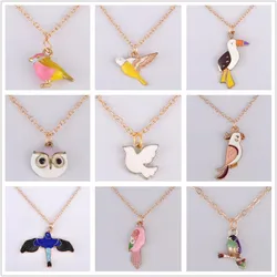 Bird Owl Parrot Magpie Swallow Pigeon Peace Dove Necklace Sparrow Women Choker Chain Pendant Necklace Fashion Costume Jewellery