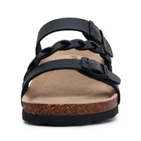 Shevalues Women's Cork Footbed Sandals with Arch Support Slip-On Beach Slippers Fashion Leather Sandals With Adjustable Buckle - Image 5