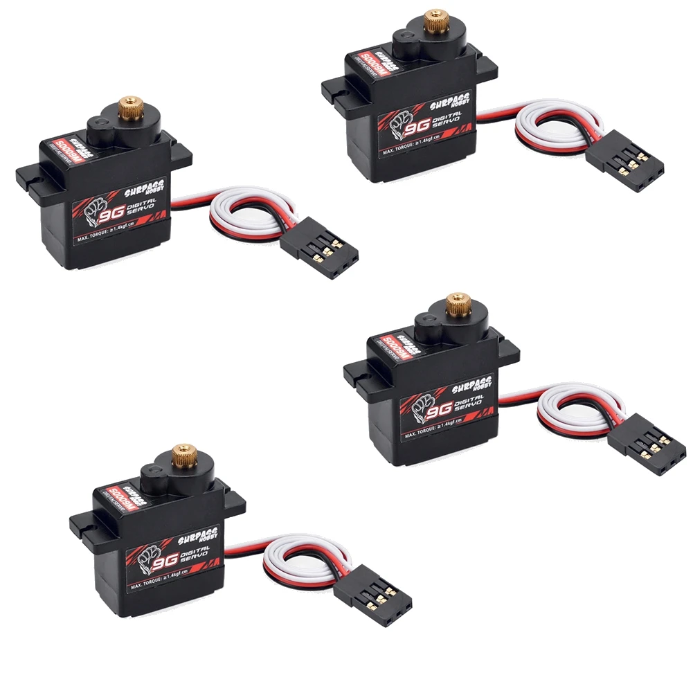 

SURP HOBBY 4PCS S0009M 9G Digital Servos Metal Gear Servo 1.4KG Steering Gear for RC Cars Parts Airplane Boat Ship Plane