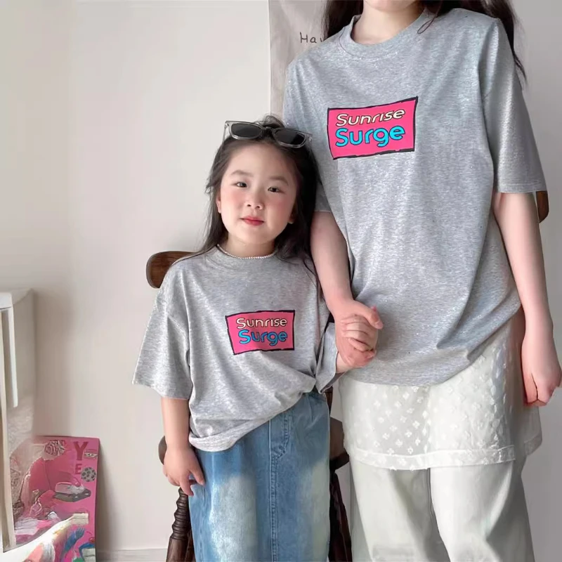 

Father and Son Clothes Top Parent-child Matching T Shirts New Mother and Daughter Matching Short Sleeve Tee Shirt Summer 2024