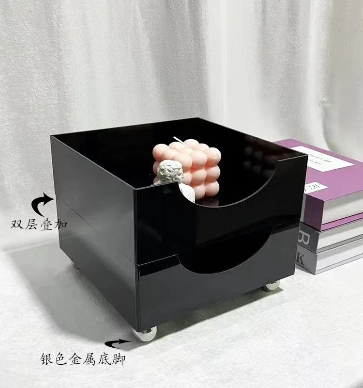 Luxury cosmetics storage box acrylic dresser desktop lipstick skin care products bathroom shelf