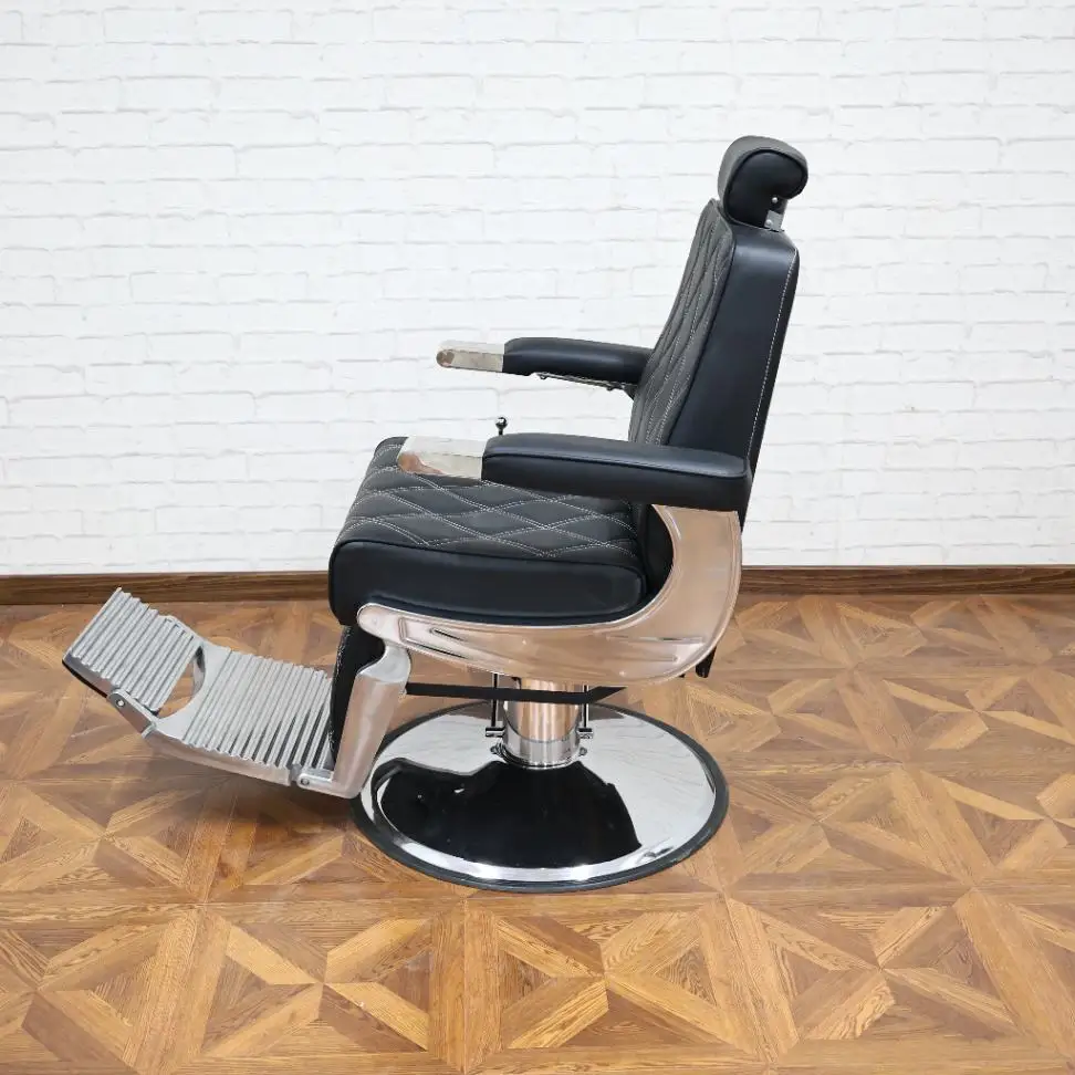 Schwarzer Friseurstuhl mit Fußpedal im Großhandel – 360° ° Rotation, hydraulisches Hubsystem, kommerzielle Möbel für Schönheitsfriseursalons – Detail 8