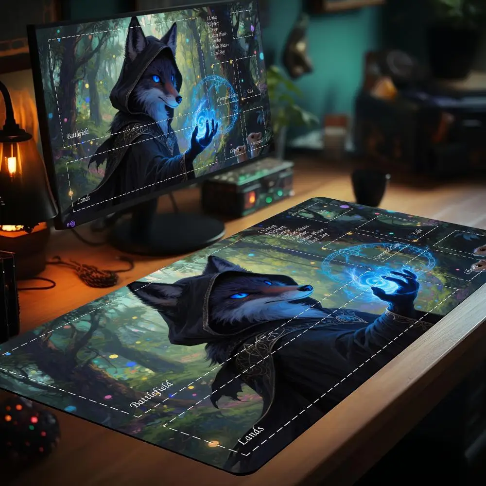 Magic Playmat kaart gaming mat met zones magic Raccoon Mentor mtg speelmat rubber antislip Bureaumat gamer toetsenbord mousepad
