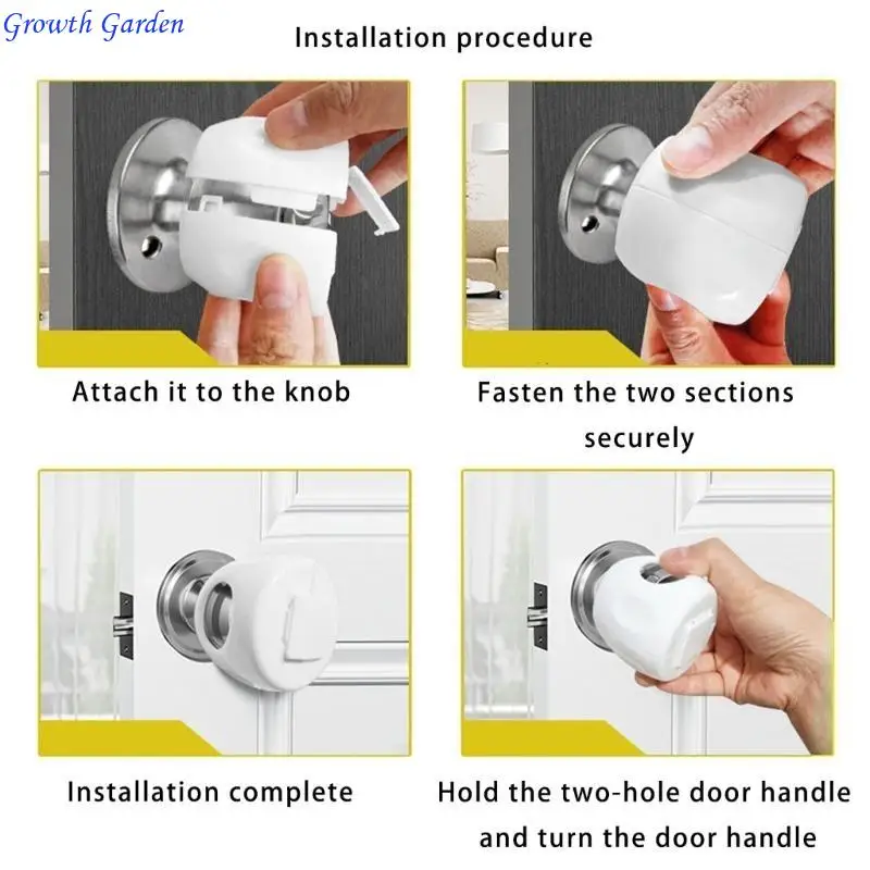 

Lockable Door Handle Sleeve Child Proof Door Knob Cover for Baby Safety Easily Blend with Home Decor Ensures Security E65D