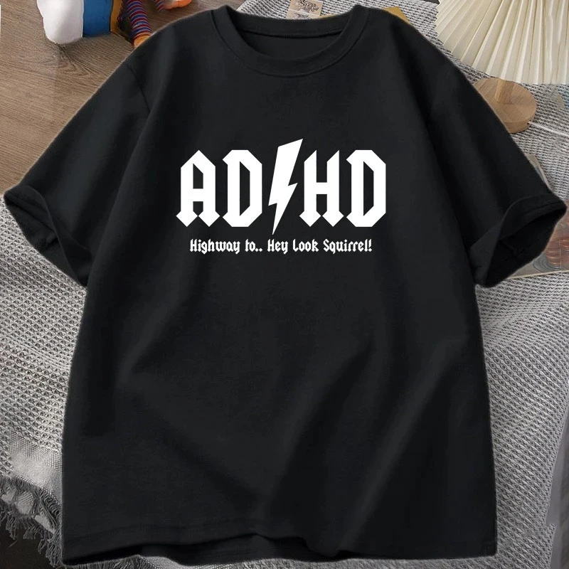 2026 Highway Hey Look Squirrel  T Shirt Men Rocker Rock and Roll Unisex Streetwear Tshirts Men Clothing