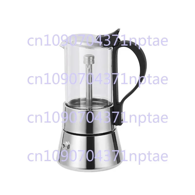 High borosilicate glass visual coffee pot Italian mocha pot stainless steel extraction black coffee double valve