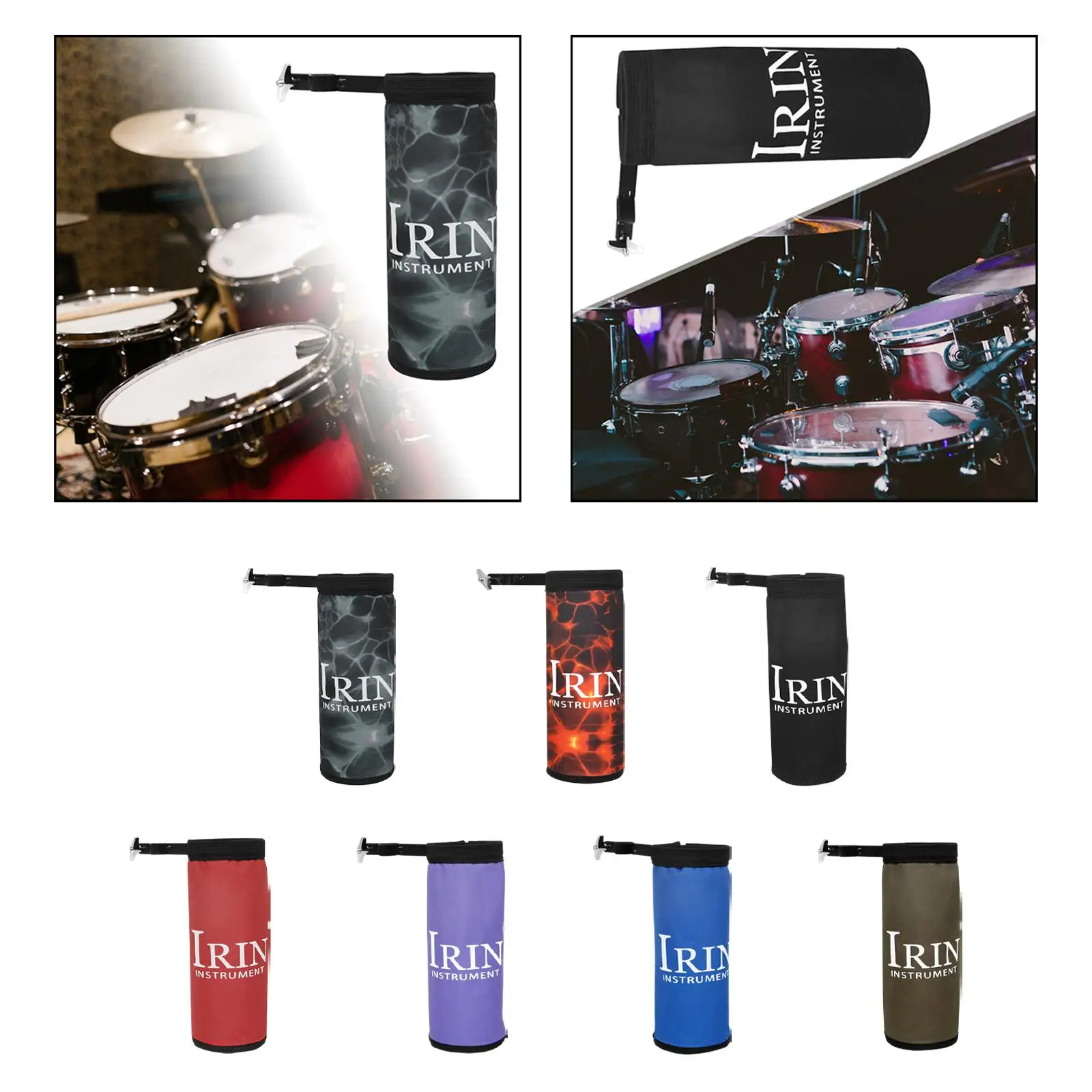 Drumstick Storage Bag Oxford Cloth Portable Waterproof Music Stand Cymbal Stand Metal Clamp Pouch Studio Concerts Performance