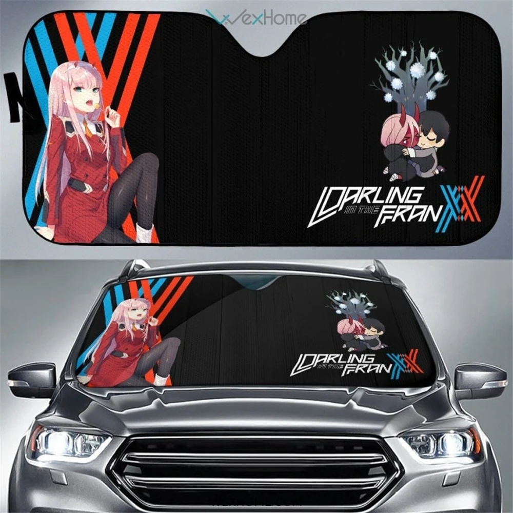 Windshield Sunshade Darling In The Franxx Anime Universal Car Front Windshield 69.5x145cm Sun Visor Heat Reflector Accessories