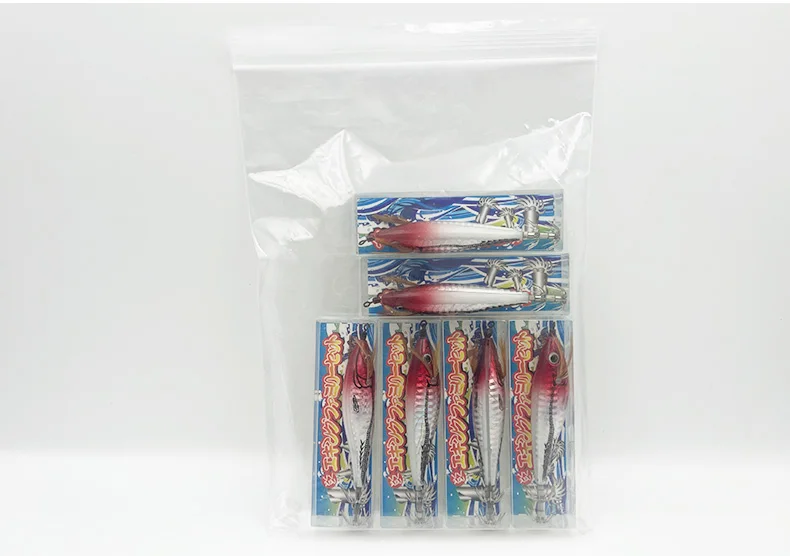 ShareShark 6 Stück/Beutel Laser Horizontaler Garnelen-Tintenfisch-Haken Künstlicher Köder Leuchtend im Dunkeln mit Rasselkugel Meeresfischerei-Köder – Detail 13