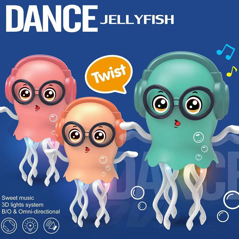 

Electric Dancing Jellyfish Toy LED Light Music Interactive Moving Educational Toddler Electronic Pet Toys Cartoon Birthday Gift