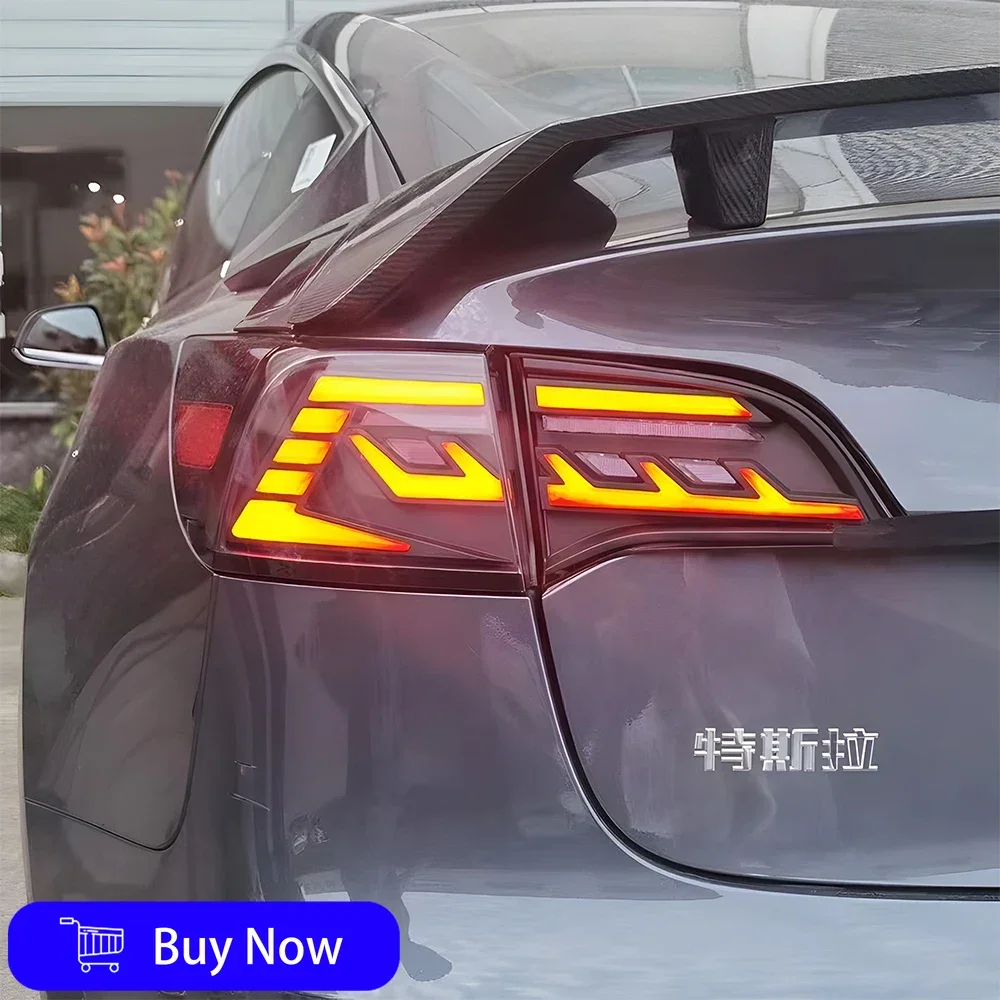 

Для Tesla Model 3 Model Y 2019-2023 Автомобильные задние фонари в сборе, светодиодные автоматические задние фонари, обновленный динамический стример, сигнальная лампа, аксессуары