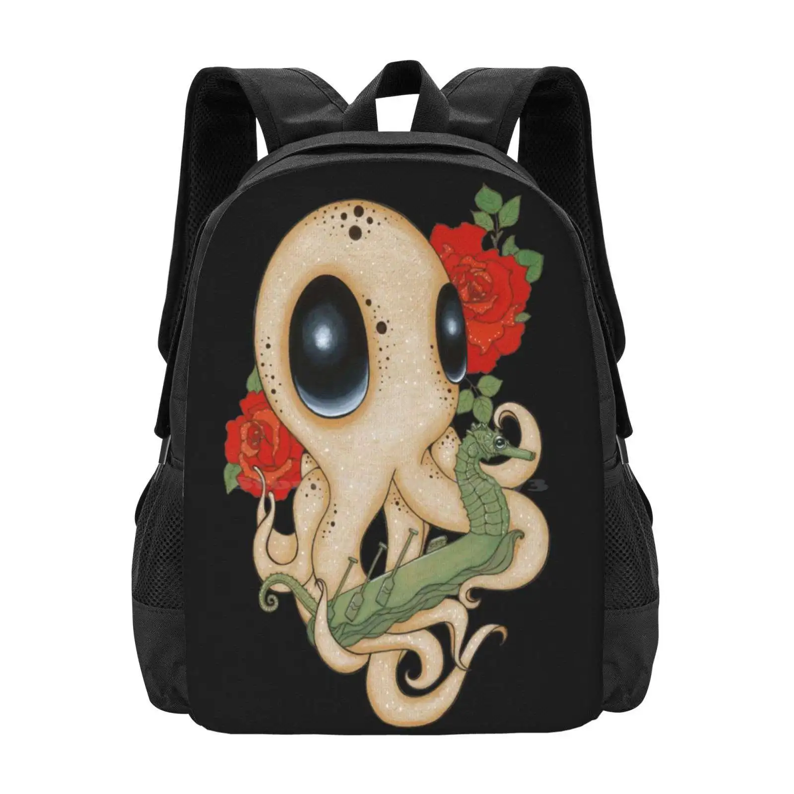 

Caught Falling Deep Hot Sale Schoolbag Backpack Fashion Bags Octopus Tentacles Lea Barozzi Roses Rose City Portland Dragon