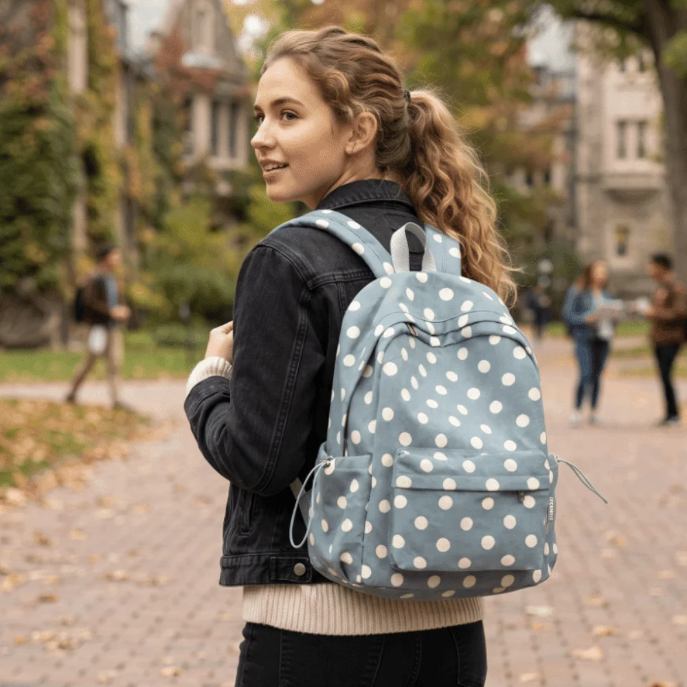 Fashion Polka Dot Pattern Schoolbag Large Capacity Lightweight Leisure Travel Bag Minimalist New Backpack Travel