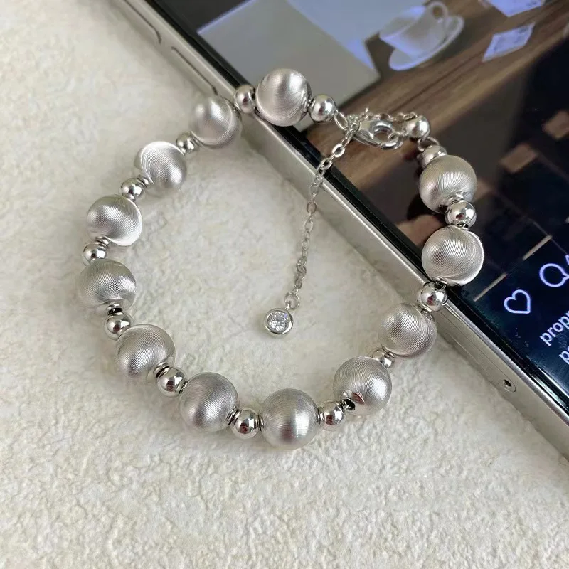 S999 sterling silver cat's eye transfer bead bracelet - luxurious, versatile, fashionable and exquisite