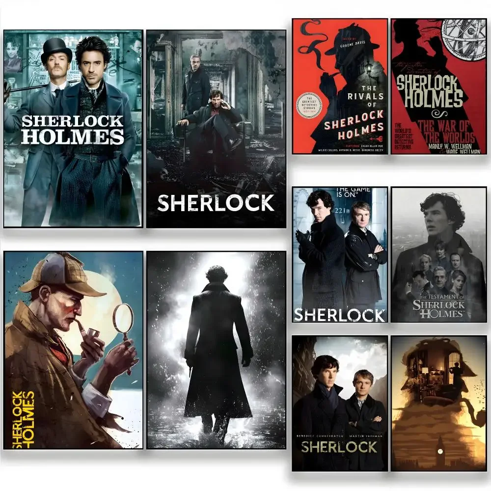Novel Detective Fiction Sherlock Holmes Poster Wall Art Painting for Living Room Home Decoration and Holiday Gifts