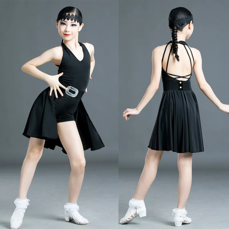 Girls Latin Dance Competition Costume Kids Backless Professional Standard Exam Practice Performance Outfit Stage Performance Zym
