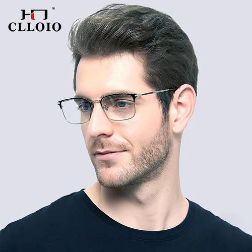 Imagen 2 del producto CLLOIO, gafas ultraligeras de negocios para hombres, gafas de lectura antiluz azul, gafas graduadas para miopía, gafas ópticas para hipermetropía