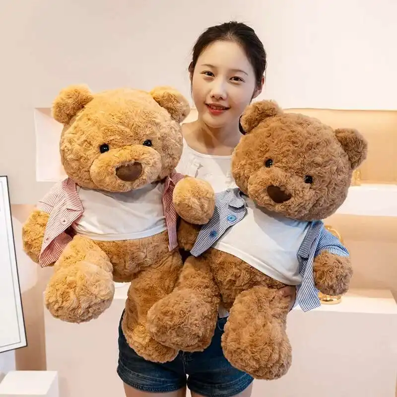 Lustige Bär tragen Hemd insgesamt Puppe Plüschtier süße Umarmung Bär Puppe Geburtstagsgeschenk Kissen Home Wohnzimmer Schlafzimmer Dekor 40/60 cm