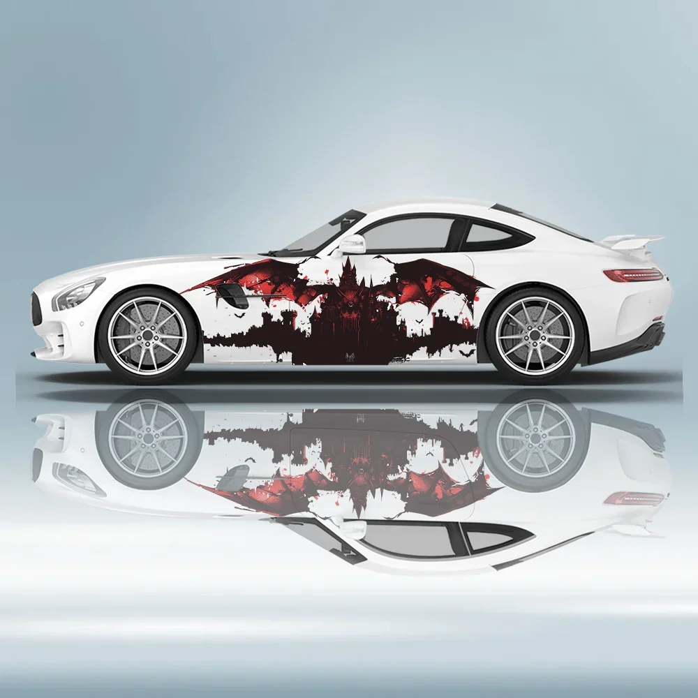 

Horror Bat Ancient Castle Car Vinyl Wraps Decal Self-adhesive PVC Sticker Suitable for Trucks SUV Decoration Auto Accessories