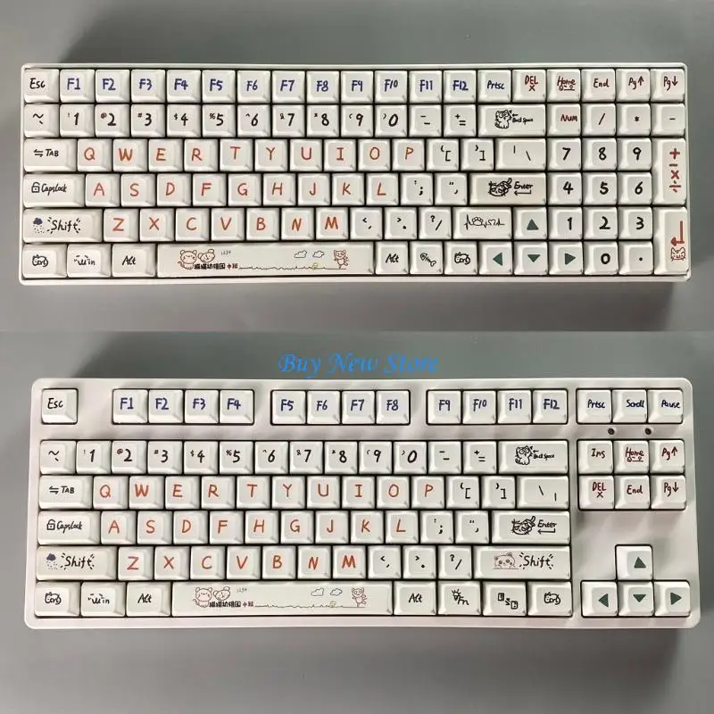 20ce kota przedszkola XDA Profilu Keycaps PBT Dye Sublimacja dla przełącznika MX Cherry