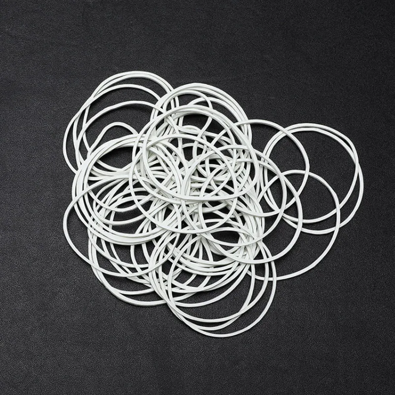 Width 1.5mm Strong Elastic Band White Color Rubber Band School Office Home Supply