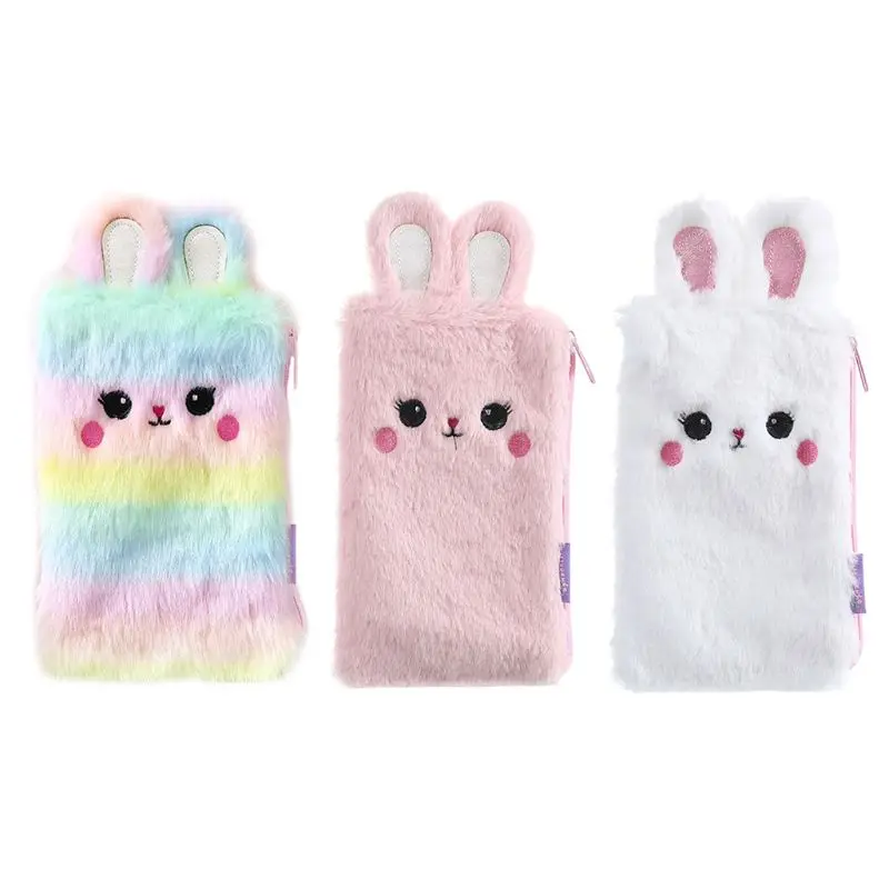 

Plush Rabbit Bunny Pencil Bag Pen for Case Makeup Coin Purse Storage School Supplies Stationery