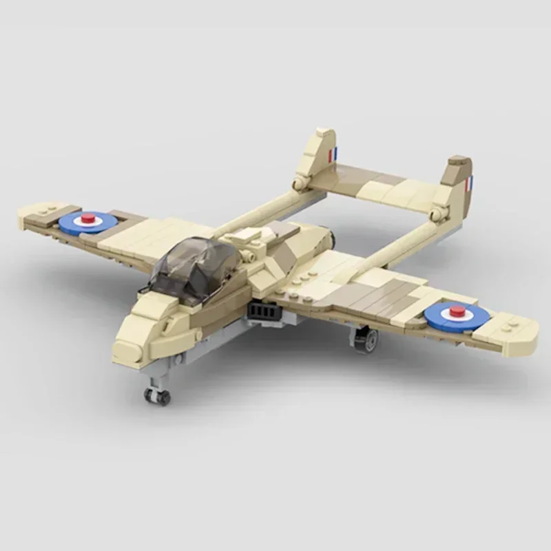 Moc Bouwstenen Militair Vliegtuig Model Dh.100 Vampier Raf Gevechtstechnologie Blokken Geschenken Kerstspeelgoed Diy Sets Assemblage