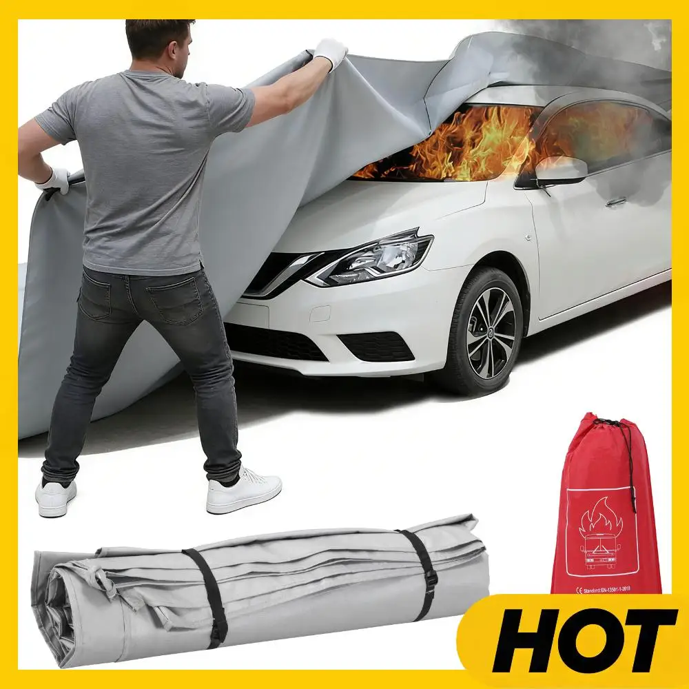 

Многоразовое противопожарное одеяло для экстренного тушения огня, силиконизированное, для пожаров в аккумуляторах электромобилей и двигателях