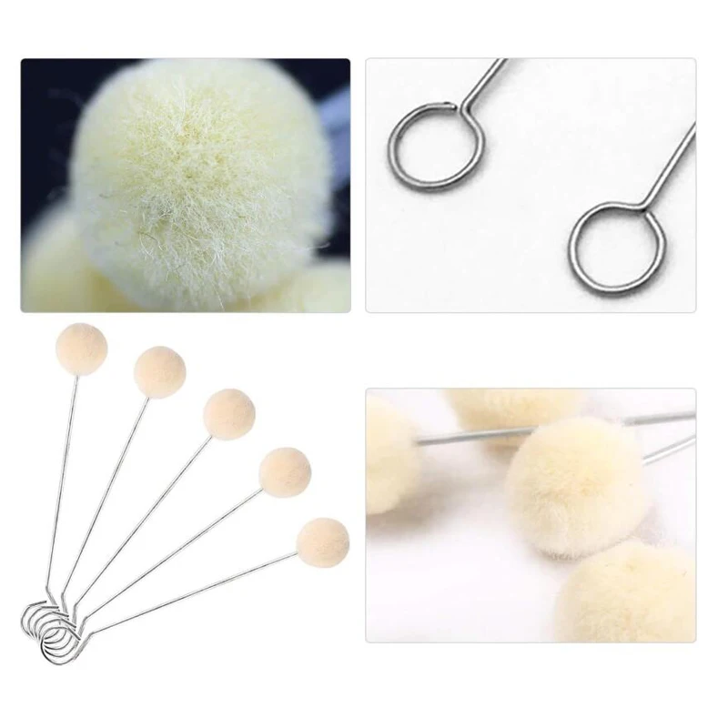 Wool smudge ball Brush leather dyeing tool DIY craft project dyeing