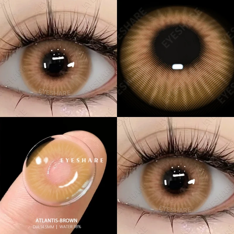 AMARA Lentes de Contato Coloridas Para Olhos 1 par Anual Olho Natural Lente de Cor Verde Cosméticos Lentes de Olho Macio Alunos de Beleza Lentes