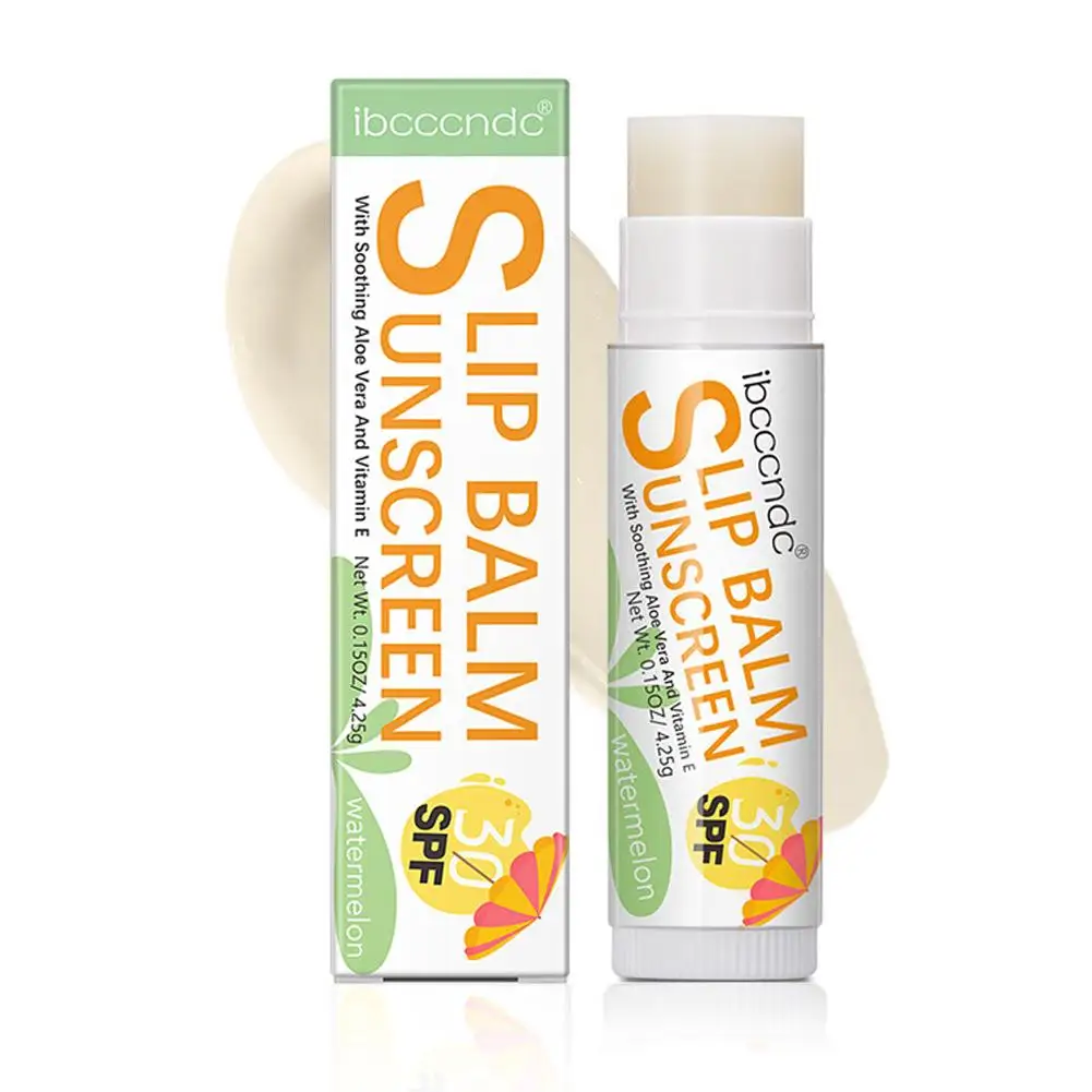 Pelembap bibir Spf 30 Uva, pelembap bibir perawatan lipstik aroma pisang tidak berwarna semangka kelapa Y6M0