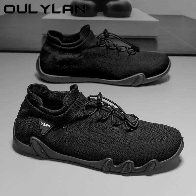 

New Breathable Men's Summer Sneakers Fashion Non Slip Running Shoe 2025 Large Knitted Socks Shoes Outdoor Sports Male Casualshoe
