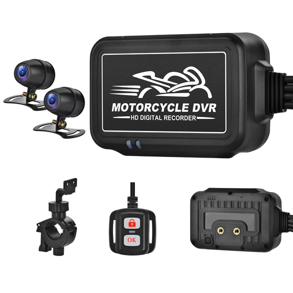 Motorcycle Camera HD 1080P Dual Lens Motorbike Bike Video Recorder Waterproof Wifi Dash