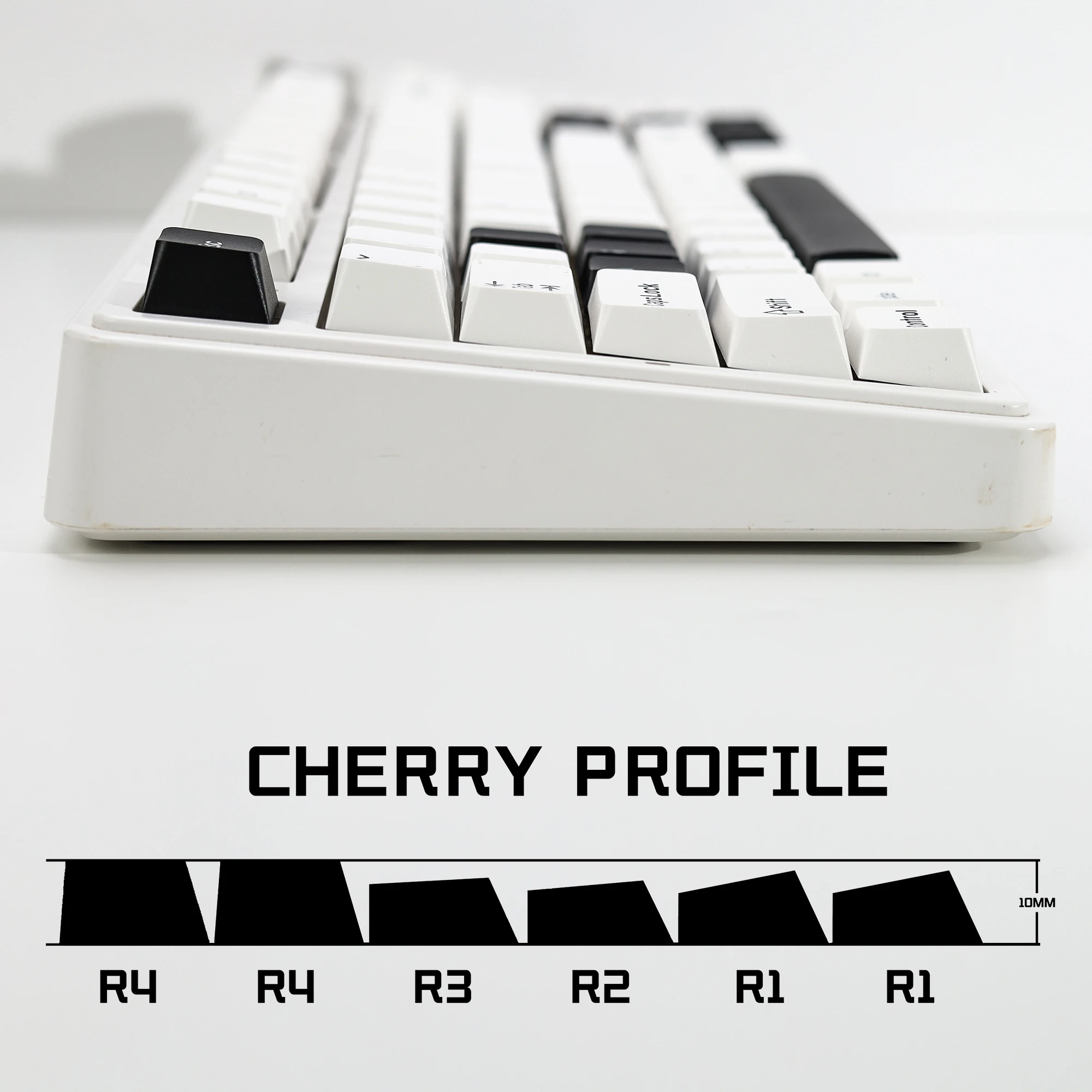 KBDiy 174 Keys GMK BOW Keycaps Cherry Profile Double Shot PBT Set Custom White And Black Key Caps For Mechanical Keyboard Keycap