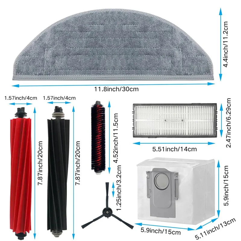 Для Roborock S8 Pro Ultra/S8 +/S8 робот-пылесос основная боковая щетка фильтр швабра мешок для сбора пыли комплект сменных аксессуаров — A19G