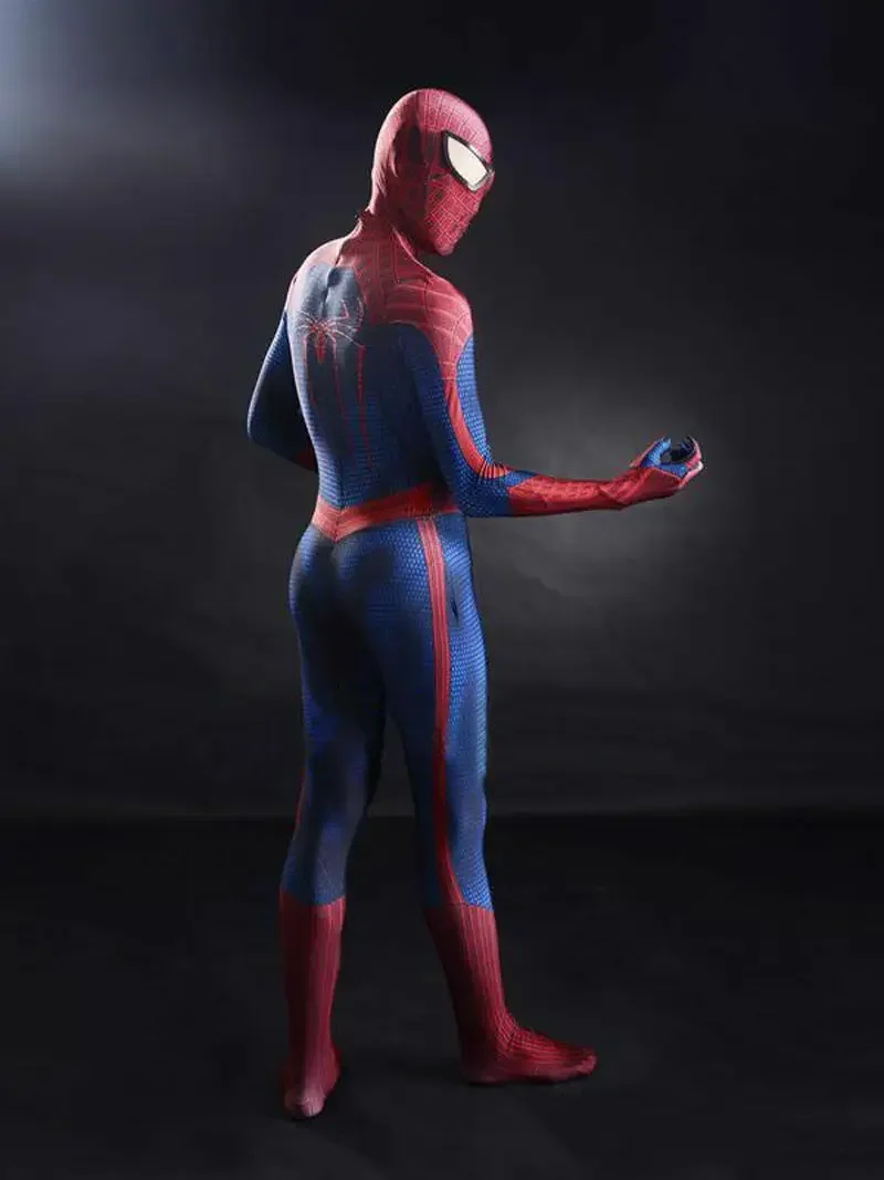 Amazing Spiderman Yellow Lens Cosplay Superhero TASM Spiderman Costume Halloween Spandex Fullbody Zentai Suits Adult