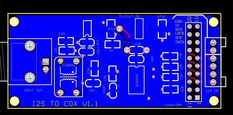 Nvarcher WM8805 dźwięk cyfrowy płyta wyjściowa I2S do koncentrycznego SPDIF obsługuje włoski Amanero Combo384 /XMOS USB