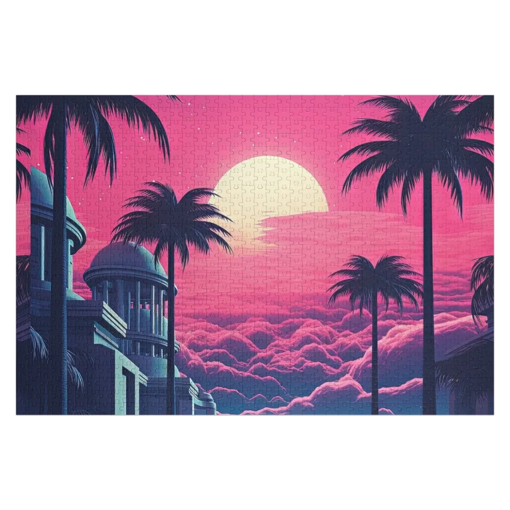 

Vaporwave Dreams: Nurturing the Cosmic Horizon Jigsaw Puzzle Custom Child Custom Puzzle