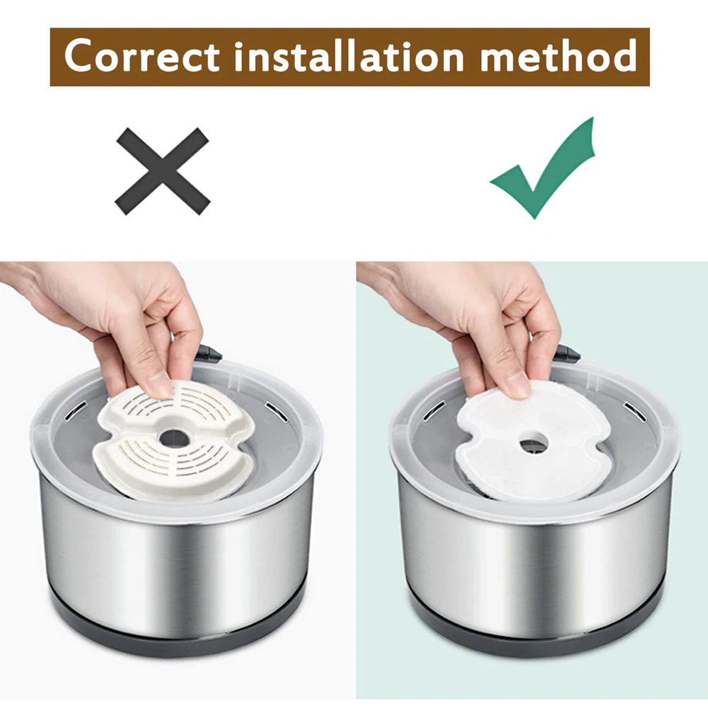 فلتر نافورة الماء للقطط ترشيح متعدد 4/8/16 عبوة 84 أونصة/2.5 لتر استبدال نافورة الحيوانات الأليفة مرشحات الكربون المنشط القطنية