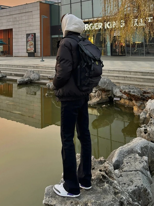 

American Vibe High Street Vintage Waed Flared Jeans Men's Tall Bla Slimming Long Pants Spring Faion Casual Wear