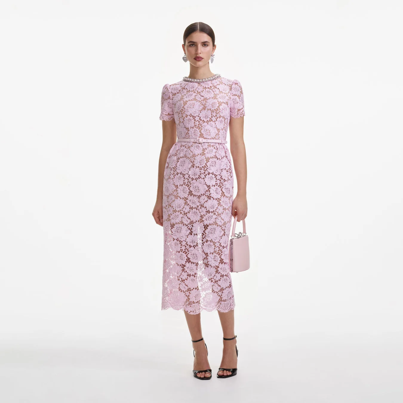 

Elegant Evening Dress with Lace Cutout Belted Midi Dress Spring Summer Women Party Formal Dresses Jumpsuit Playsuit