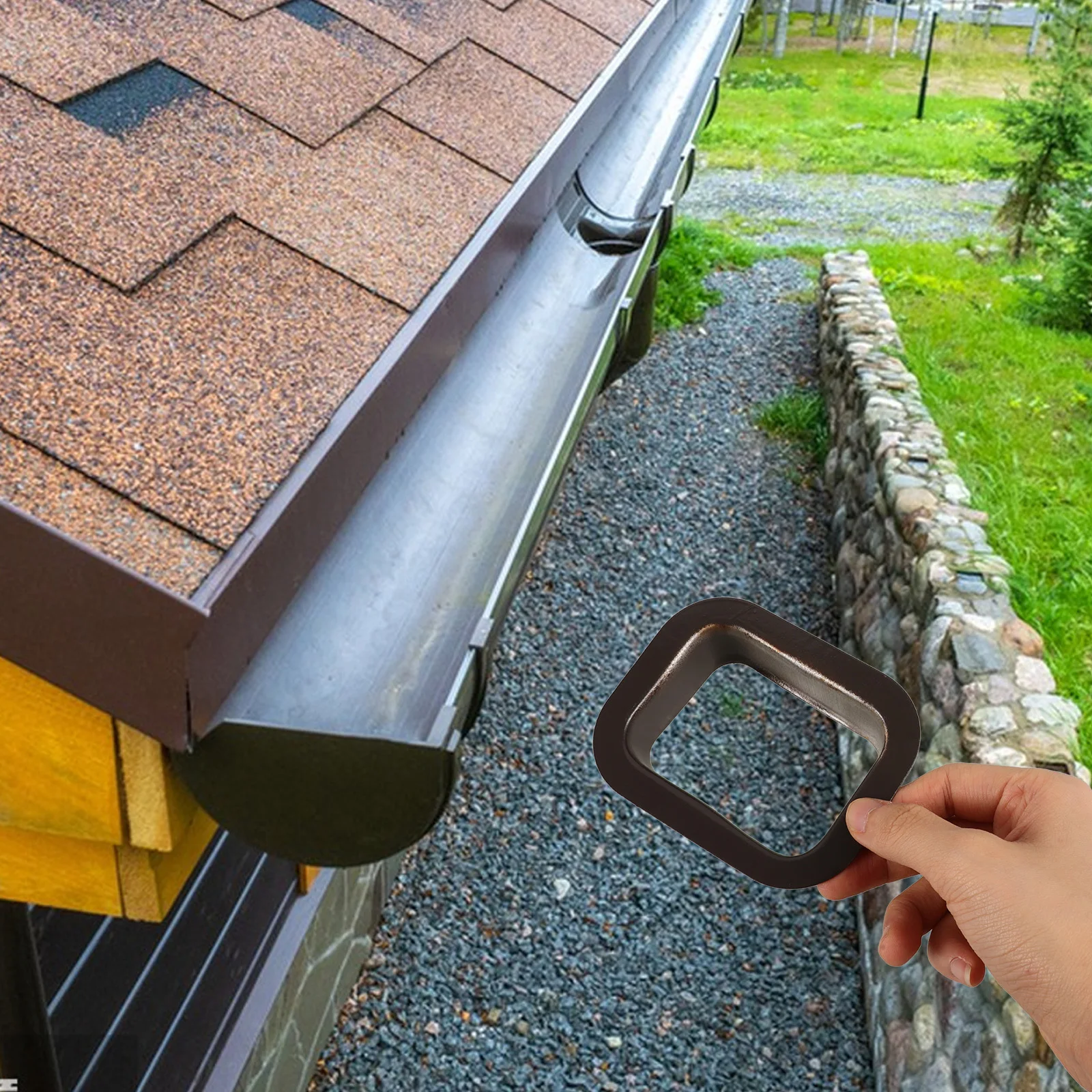 Aluminum Alloy Outlet Compact Size Durable Weather Resistant Replacement Part Rain Gutter Adapter For Drain Gutter