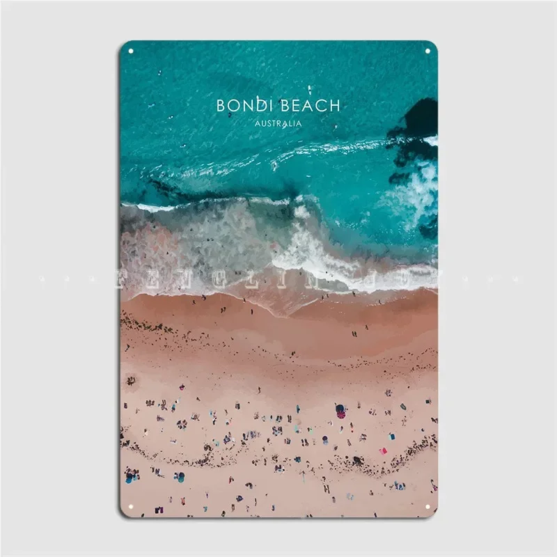 Пляж Бонди Сидней, художественная работа, металлическая табличка, постер для создания клубной вечеринки, настенный декор для гостиной, жестяная вывеска, плакаты