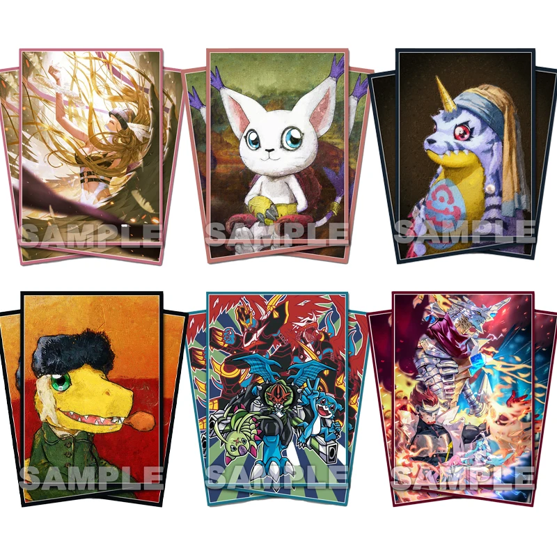 60Pcs/set Digimon Digimon Card sleeve Angewomon Patamon Tailmon DTCG Anime Game Collection Card Protective Cover Gift Toys