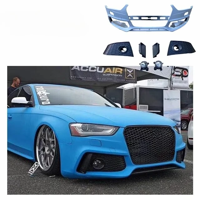 

For A4 B8.5 Upgrade Caractere Front Bumper Body Kit A4 B8.5 B9 Front Bumper with Fog Light
