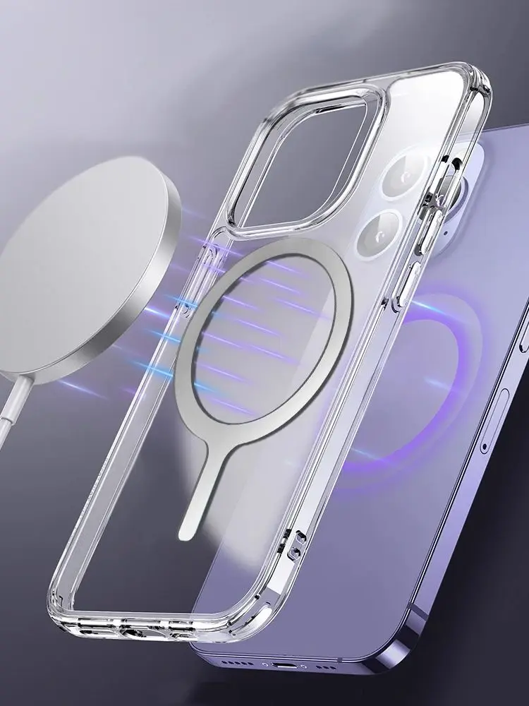 Plaque métallique adhésive pour accessoires MagSafe, support magnétique pour téléphone portable, chargeur sans fil pour voiture, feuille de fer pour téléphone 14 15