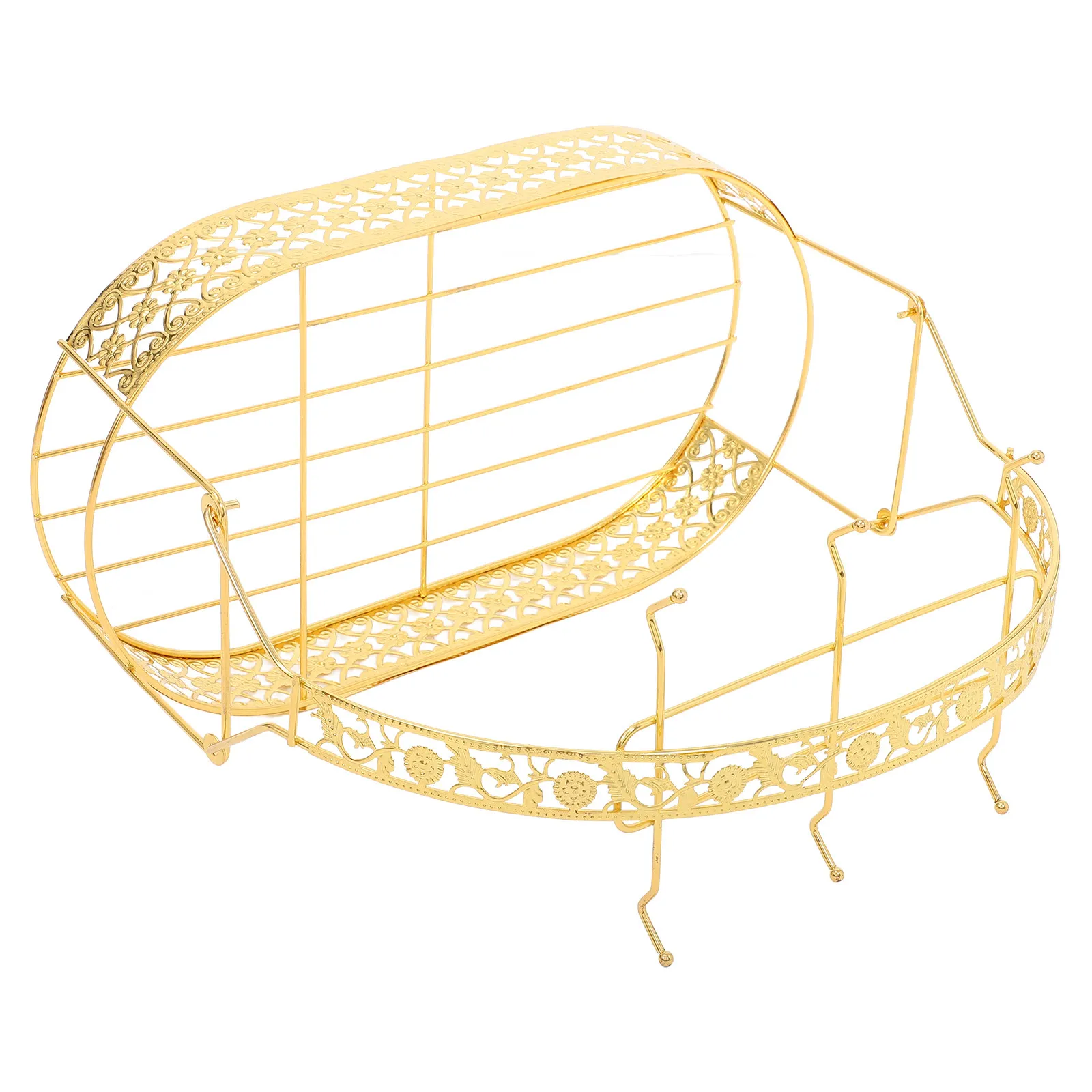 

Золотистая электролитическая подставка для чашек с 6 крючками, кованый органайзер для кружек, плоская конструкция, держатель для кофейных кружек, корзина для хранения, для кухни и украшений